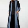 Black Blue Woven Cape & Abaya