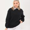 Black Crew Neck Oversize Sweatshirt