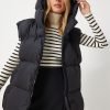 Black Hooded Puffer Vest