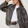 Black Leather Biker Coat