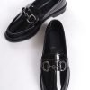 Black Leather Loafer Shoes