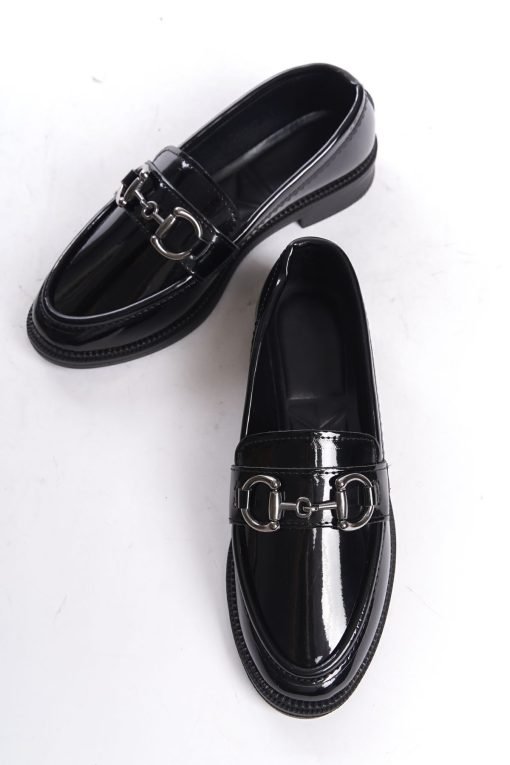 Black Leather Loafer Shoes