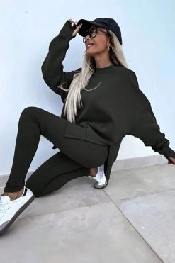 Black Neck Tights Tracksuit