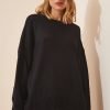 Black Oversize Knitwear Sweater