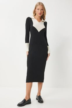 Black Polo Knit Dress