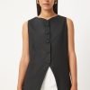 Black Sleeveless Woven Vest - Boutique Des Femmes