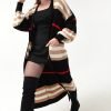 Black Tan Balloon Sleeve Long Cardigan