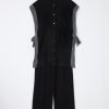 Black Vest Pants Knitwear Set