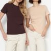 Brown-Beige 100% Cotton 2-Pack T-Shirt - Boutique Des Femmes