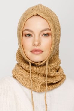 Brown Knitted Headgear Balaclava