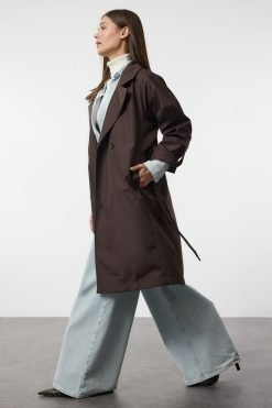 Brown Oversize Long Trench Coat