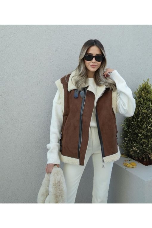 Brown Suede Leather Vest