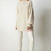 Cream Stand Collar Oversize Sweater