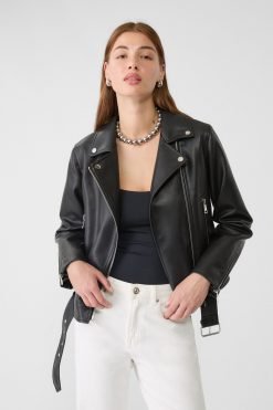 Faux leather biker jacket