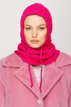 Fuchsia Knitted Headgear Balaclava