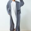 Gray Tassel Woven Abaya