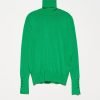 Green Turtleneck Sleeve Drop Sweater - Boutique Des Femmes