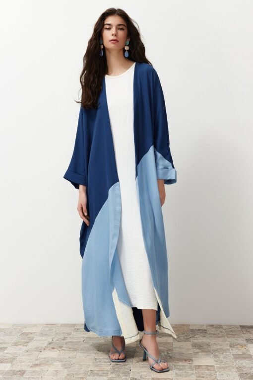 Indigo Block Long Woven Abaya