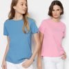 Indigo-Pink 100% Cotton 2-Pack T-Shirt - Boutique Des Femmes