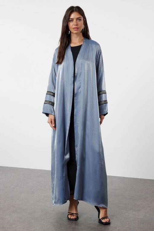 Indigo Shiny Long Woven Abaya