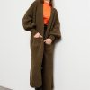 Khaki Balloon Sleeve Long Cardigan