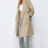 Light Khaki Oversize Long Trench Coat