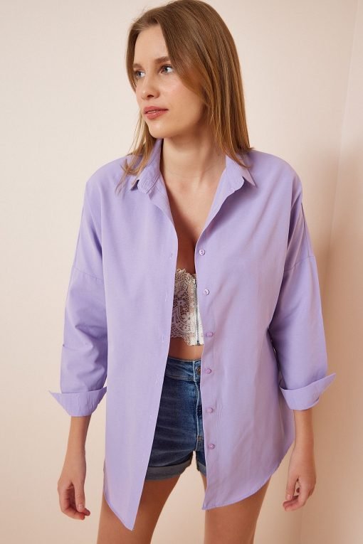 Lilac Oversize Basic Shirt