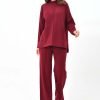 Maroon Collar Knitwear Set