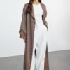 Mink Cuff Rose Woven Abaya