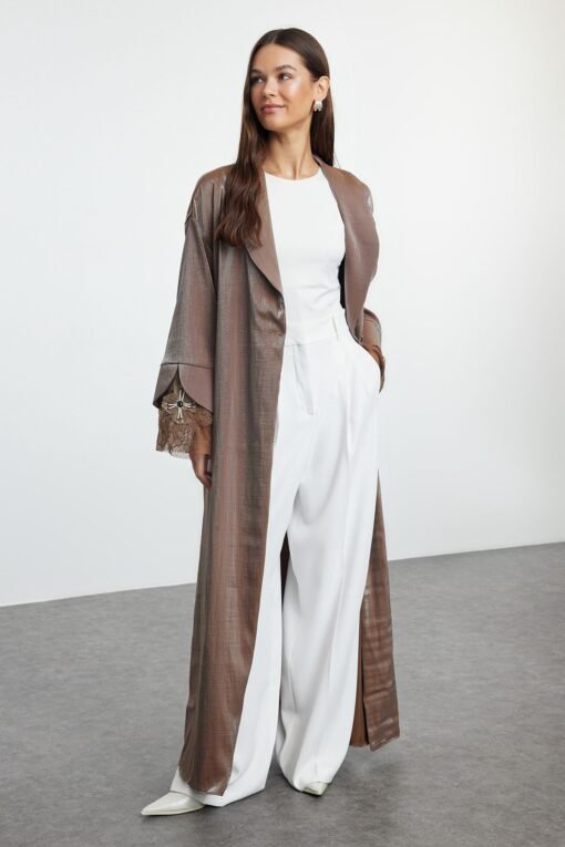 Mink Cuff Rose Woven Abaya