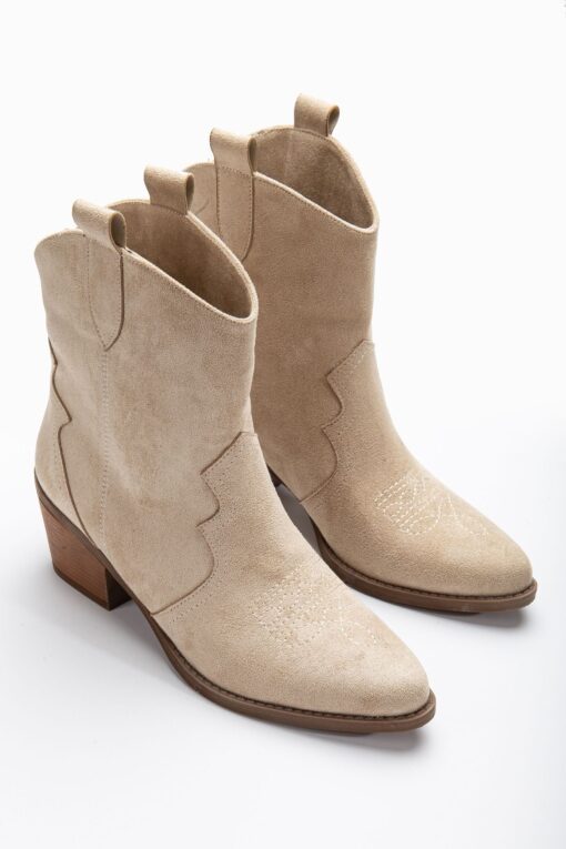 Mink Matte Suede Western Cowboy Boots