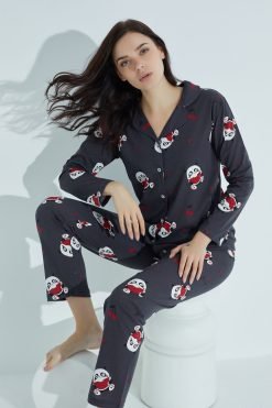 Multicoloured 56 Cotton Buttoned Pajamas