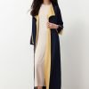 Navy Blue Long Woven Abaya