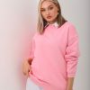 Pink Crew Neck Oversize Sweatshirt