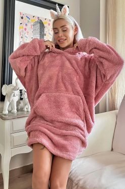 Pink Hooded Poncho Pajamas