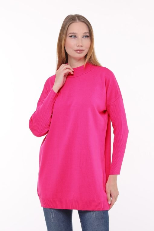 Pink Knitwear Tunic Sweater