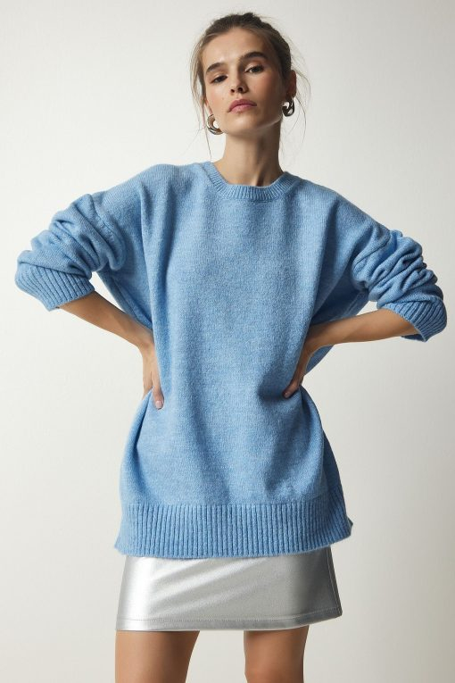 Sky Blue Oversize Knitwear Sweater