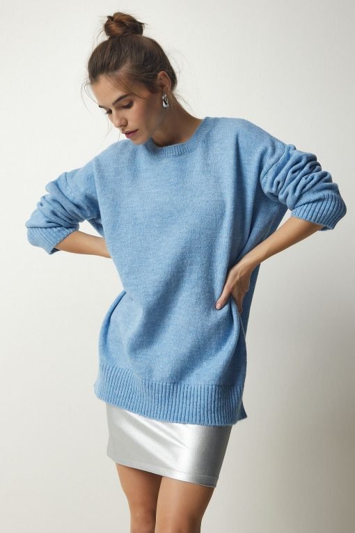 Sky Blue Oversize Knitwear Sweater