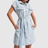 Snow Denim Buttoned Dress - Boutique Des Femmes