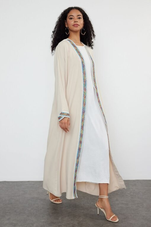 Stone Accessory Woven Abaya