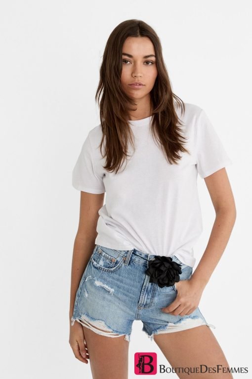 Stradivarius White Basic T-shirt - Boutique Des Femmes