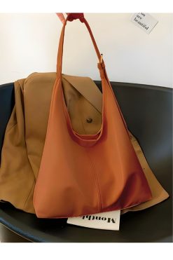 Tan Faux Leather Shoulder Bag