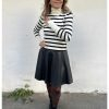 Turtleneck Striped Drop Sweater - Boutique Des Femmes