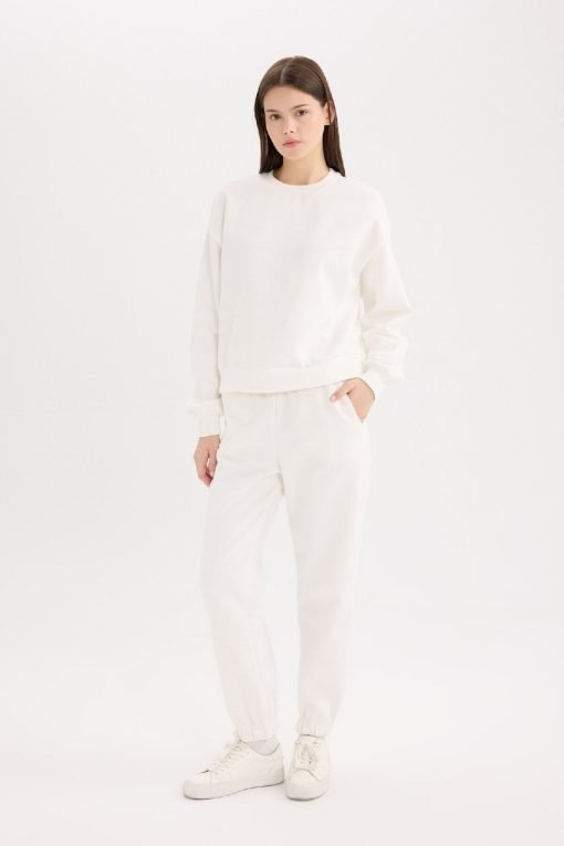 White Basic Thick Fleece Tracksuit