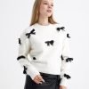 White Bow Detailed Sweater